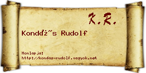 Kondás Rudolf névjegykártya