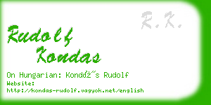 rudolf kondas business card